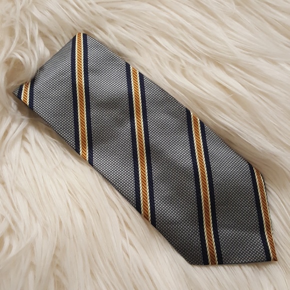Blue and yellow striped tie - Picture 1 of 2